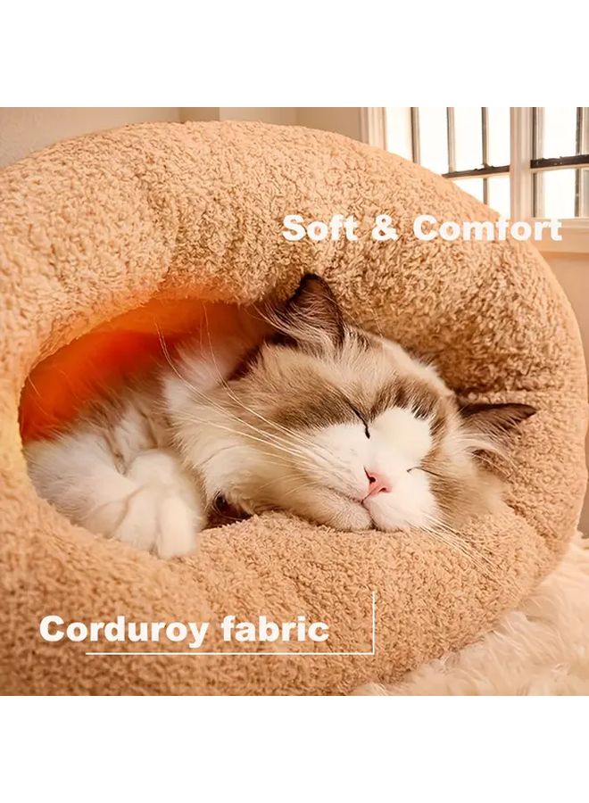 Milky Cat Winter Sleeping Bag Soft Plush Cat Sack Cave Bed Washable For Indoor Cats - Image 4